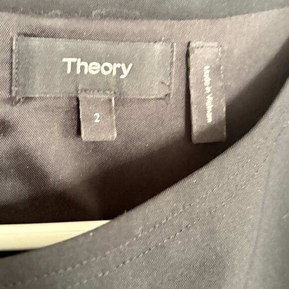 Theory Risbana Wool Dress 2 Black XS Sheath Wrap Academia Career Minimalist - Picture 6 of 7